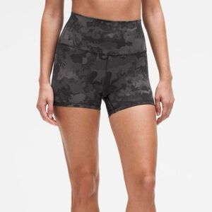 LULULEMON 🍋 Align High-Rise Shorts 4” Hidden Heritage Lace Black Multi Size 8